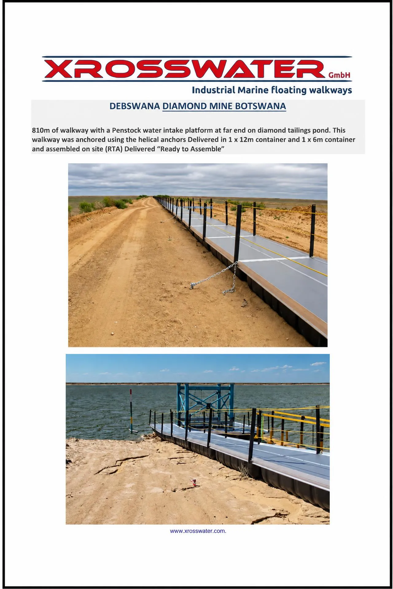 Case history cover: 810 m walkway, Debswana Diamond Mine, Botswana
