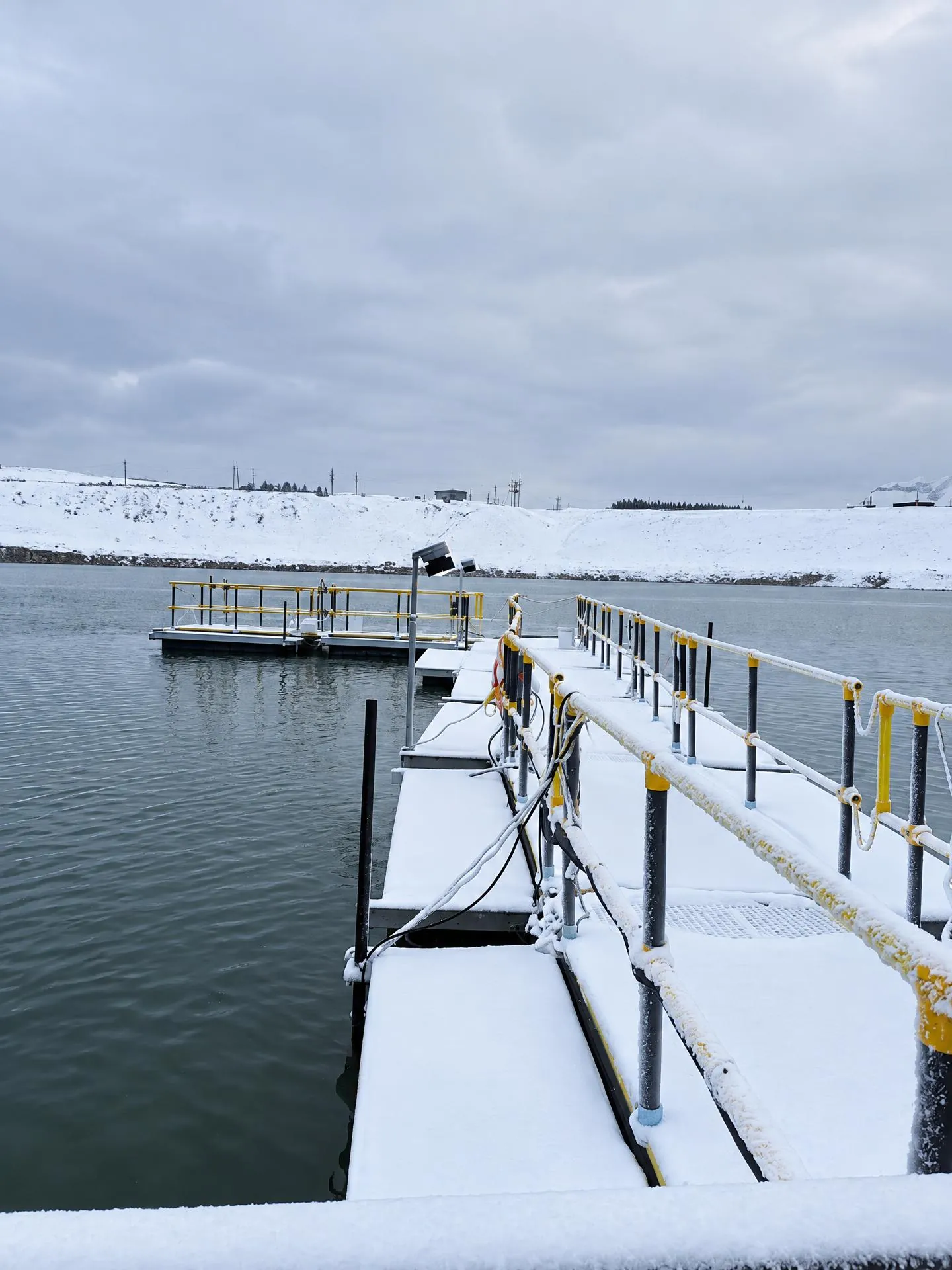 Xrosswater pivot walkway in snow at a uranium mine in Northern Canada